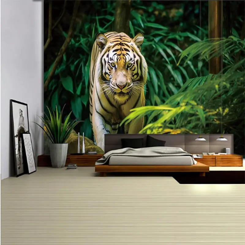 Animal Leopard Waterfall Tapestry Wall Art Floral  Wall Hanging Home House  Bedroom Decor For 2023 Tapiz Y2k Arazzi