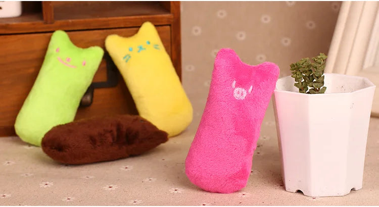 Pet Thumb Expressions Interactive Plush Cat Toy, Paper Chewing Teeth Grinding Anti Bite Toy, Contains Catgrass and Catnip