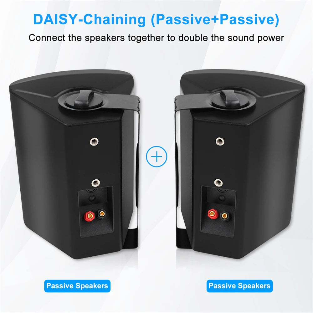Herdio 2PCS 6.5'' 400W Outdoor Passive Speakers Wired Waterproof With Powerful Bass Wall Mount Speakers For Indoor Patio Covered