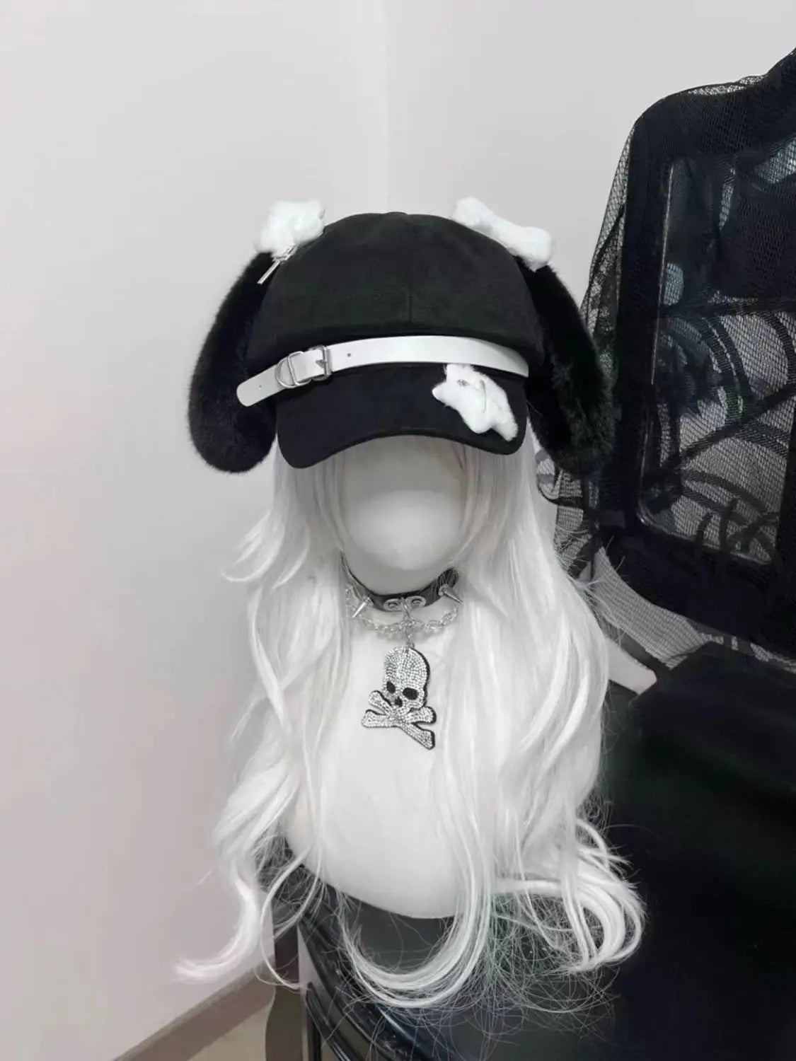 Women's Kawaii Hat Sweet Style New Fashion Cap Grey Dog Eared Cap Subculture Beret Cute Individualistic Embodying Otaku Culture