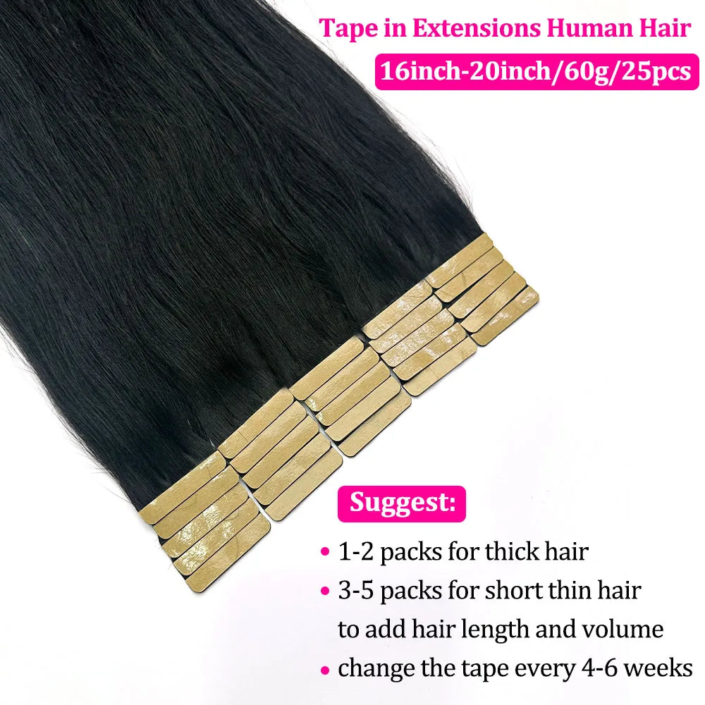 Reba Mini Tape In Human Hair Extensions Straight Human Hair European Remy Tape Adhensive Real Thick Human Hair Extensions 20pcs