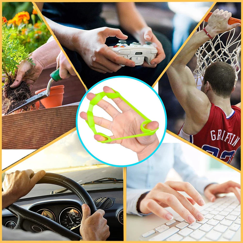 5 Finger Finger Strength Grip Band Mini Silicone Hand Exerciser Gripper Muscle Building Injury Recovery for Gym Fitness Training