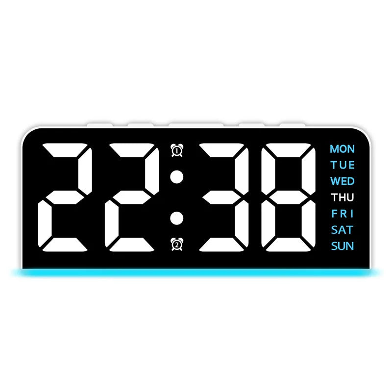 Digital LED Alarm Clock Desktop Table Clock Night Light with Time Temperature Display Backlight Snooze Clock Modern Decor