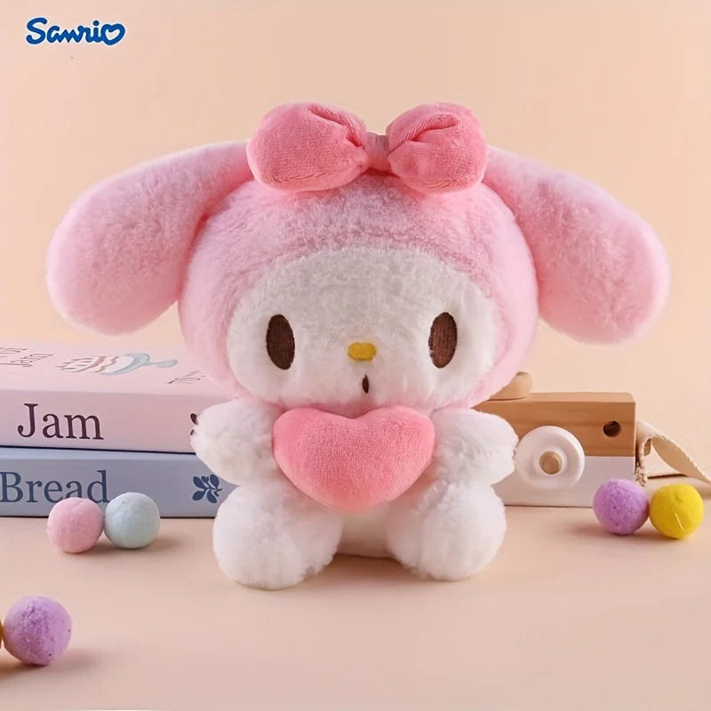 22cm Sanrio Hello Kitty Kuromi Pillow KT Plush Toy Girl Soft Fill Animal Toy Heart My Melody Cinnamoroll Christmas Halloween Dec