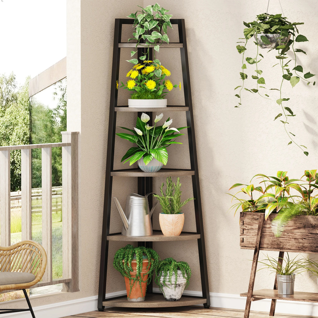 Tribesigns Bookcase Corner Book Shelf Rack Wood Bookshelf Storage Shelves