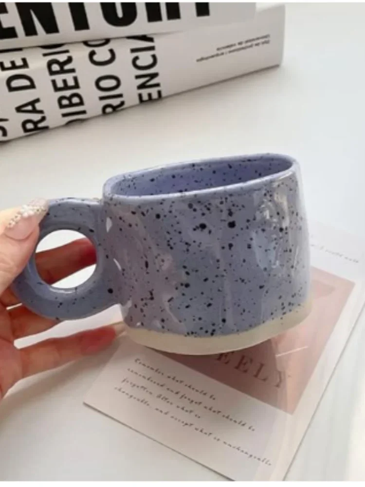 Ceramic Mug 250ml Ring Handl Coffee Milk Modern Print Porcelain Mug Handmade Ceramic Hot Chocolate Cup Couple Handgrip Cups