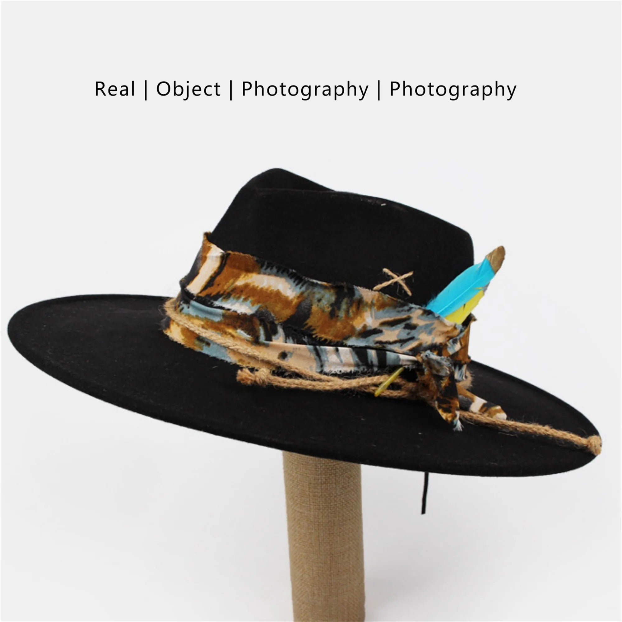 Classic Wool Fedora Hats for Women and Men Retro Wide Brim Trilby Hat with Vintage Feather Detail