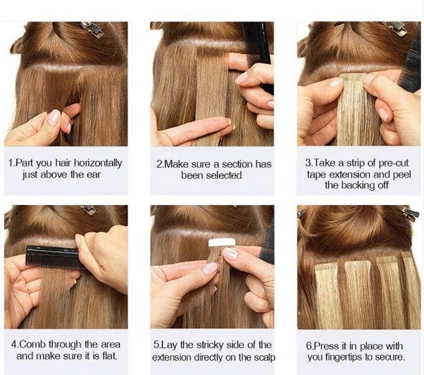 Ugeat Tape in Hair Extensions Balayage Natural Black to Ash Blonde Tape in Hair Extensions Platinum Blonde Tape in Hair for Wome