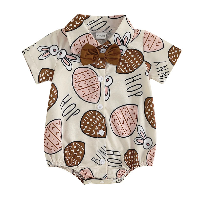 Baby EasterFloral Print Sleeveless Bowtie