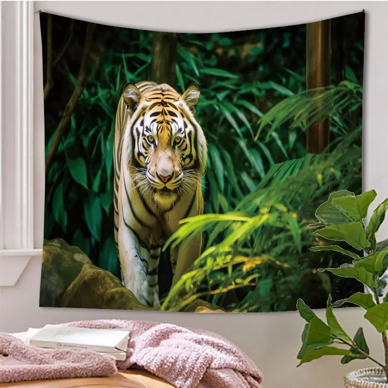 Animal Leopard Waterfall Tapestry Wall Art Floral  Wall Hanging Home House  Bedroom Decor For 2023 Tapiz Y2k Arazzi