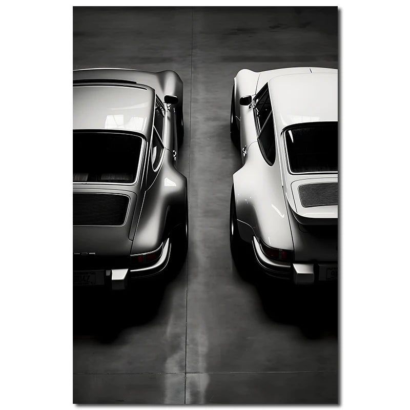 Retro Luxury Car Canvas Wall Painting Poster Vintage Black and White Car Decoration Mural Modern Home Room Decor Birthday Gift