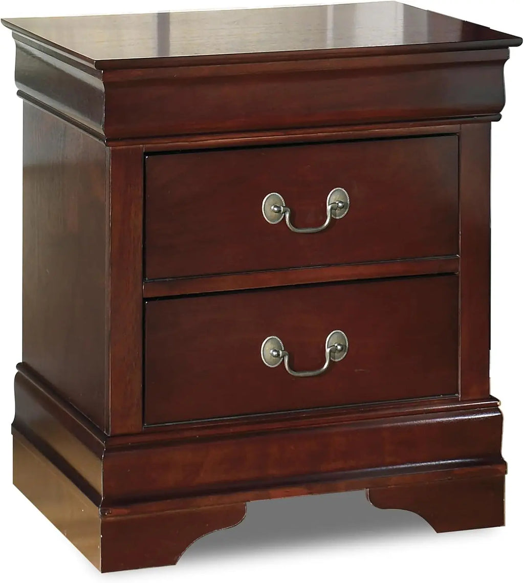 Signature Design by Ashley Alisdair Traditional 2 Drawer Dark Brown Nightstand 23.75 Tall Ideal for Bedside Storage