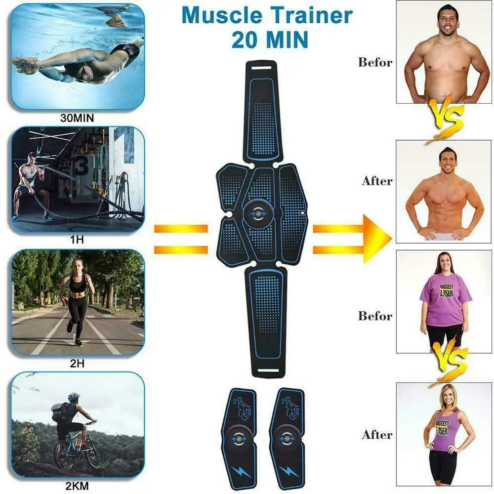 EMS Wireless Muscle Stimulator Rechargeable Fitness Hip And Abdominal Training Electric Slimming Patch Body Shaping Massager