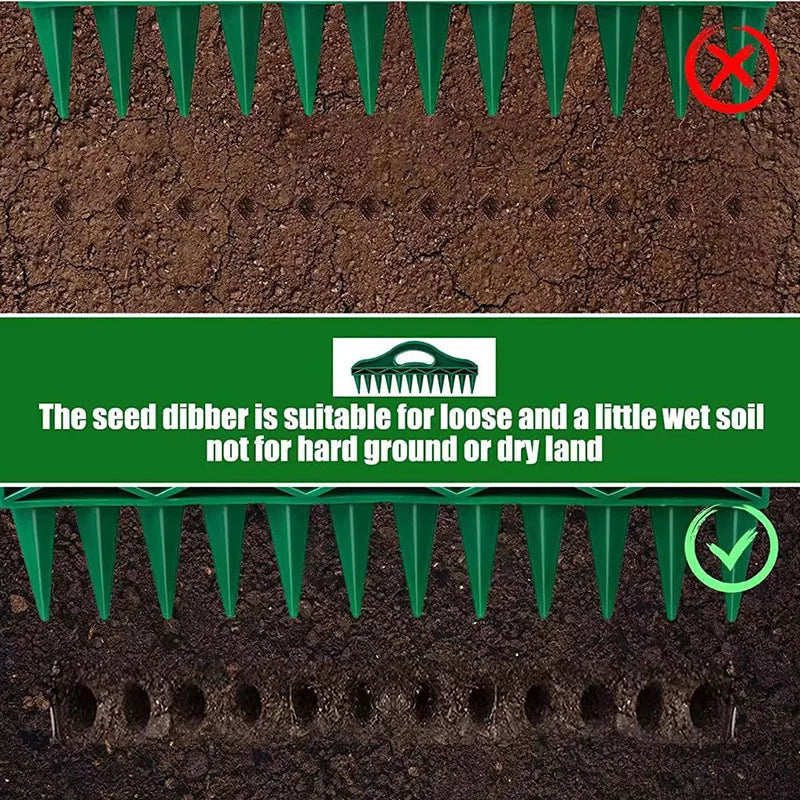 1Pc Seeding Hole Punch Planting Tool with 12Holes Dibber, Soil Sowing Drill for Fast Punch and Seed