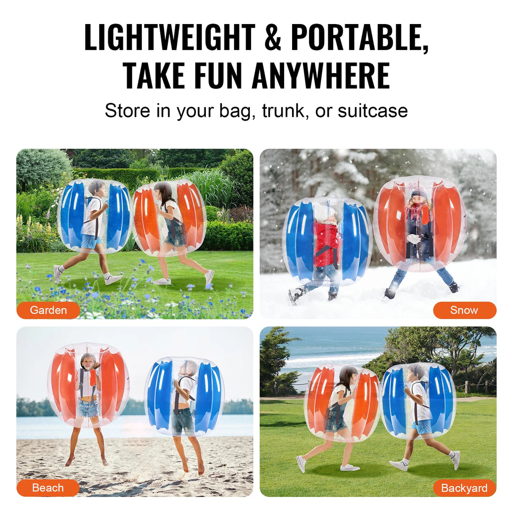SucceBuy 2-Pack 2/3FT Inflatable Bumper Balls Body Sumo Zorb Balls for Kids & Teens Durable PVC Human Hamster Bubble Balls