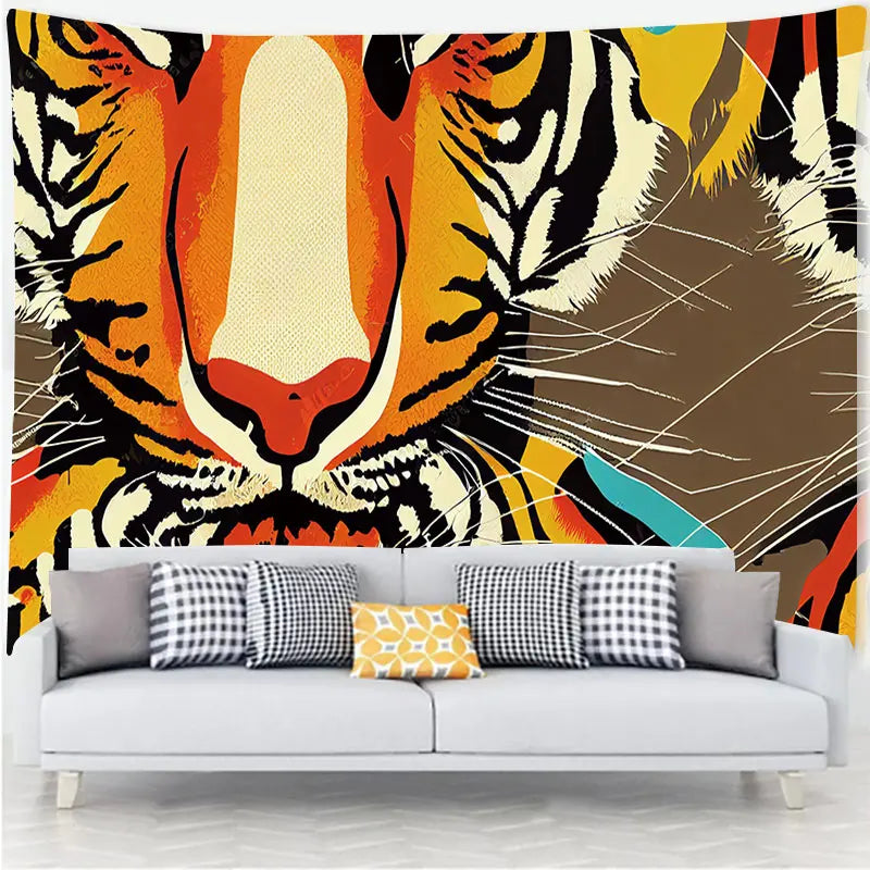 Animal Leopard Waterfall Tapestry Wall Art Floral  Wall Hanging Home House  Bedroom Decor For 2023 Tapiz Y2k Arazzi