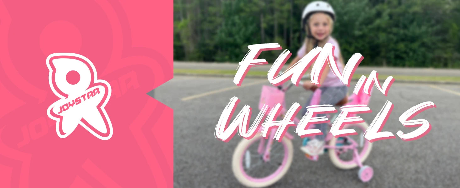 JOYSTAR Kids Bike for Ages 2-7 Years kids, 12 14 16 Inch Girls Bikes with Doll Seat & Streamers, Boys Bike with Flag & Plate