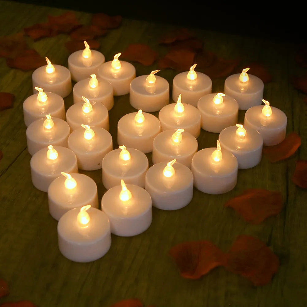 Flameless Tea Light Candles Battery Operated Votive LED Tealights with Paper Lampshade for Wedding Valentine Halloween Christmas