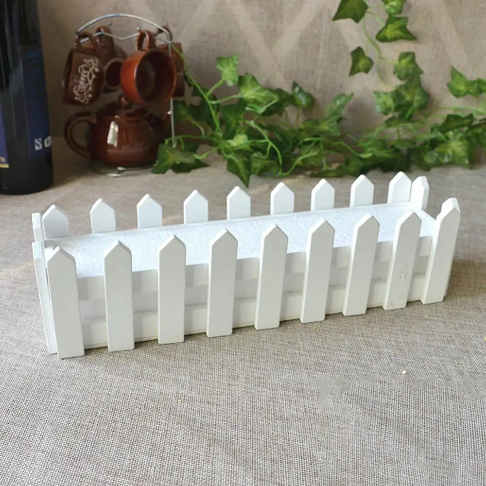 Wooden Flower Pot Fence Plant Basket Container Planter Home Garden Wedding Decor Mini Plant Pots With Bamboo White Wooden Fence