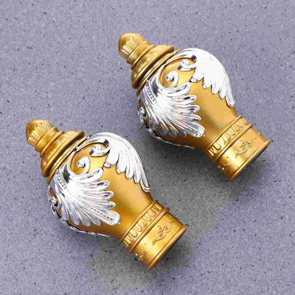 2pcs Rome Pole Curtain Rod End Decoration for Bedroom Living Room 28mm (Gold)