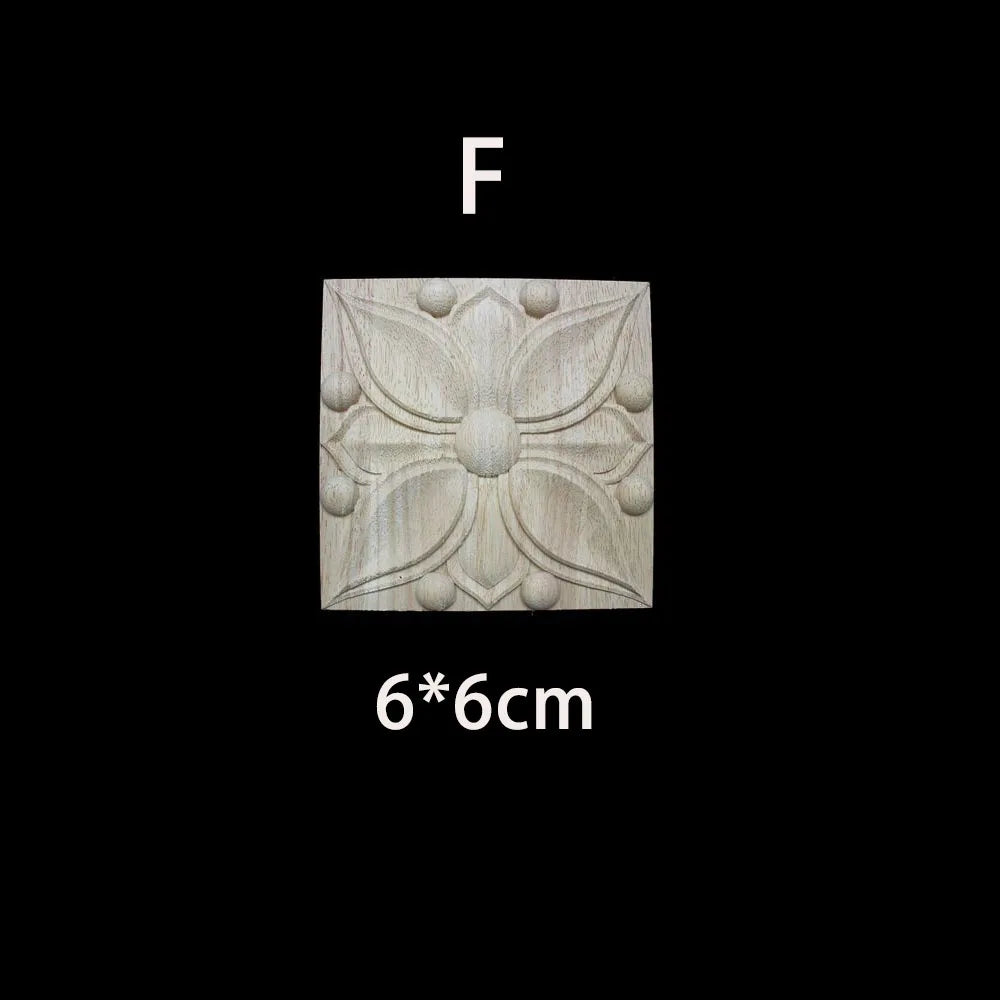 Unique Natural Floral Wood Carved Onlays and Appliques Wood Figurines for Decor Home Decoration Accessories wood furniture decal