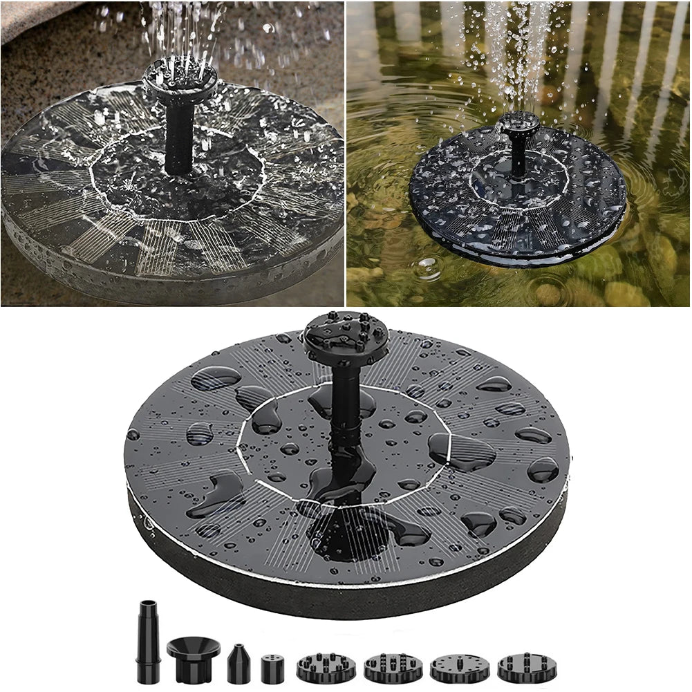 Solar Floating Fountain Bird Baths Water Fountain Outdoor Solar Panel Water Pump Pool Pond Floating Decoration Garden Waterfall