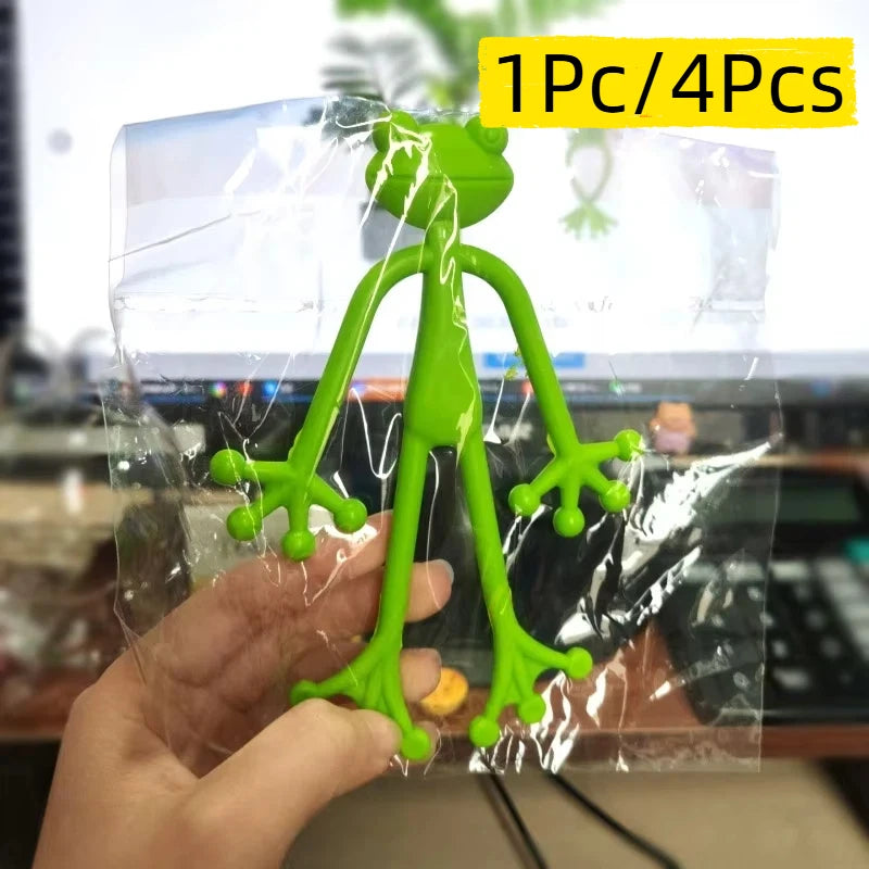 1Pc/4pcs Frog Plant Rack 13cm Frog Shaped Cable Wire Tie Twist Bendable Garden Plant Support Adjustable Flexible Clip for Stem