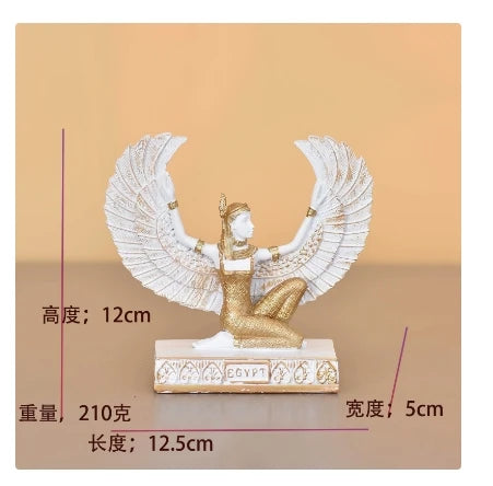 Egyptian Gods and Goddess Isis Statue Study Decoration Egypt Ornament Gift Guardian God of The Earth Home Desktop Decor Souvenir