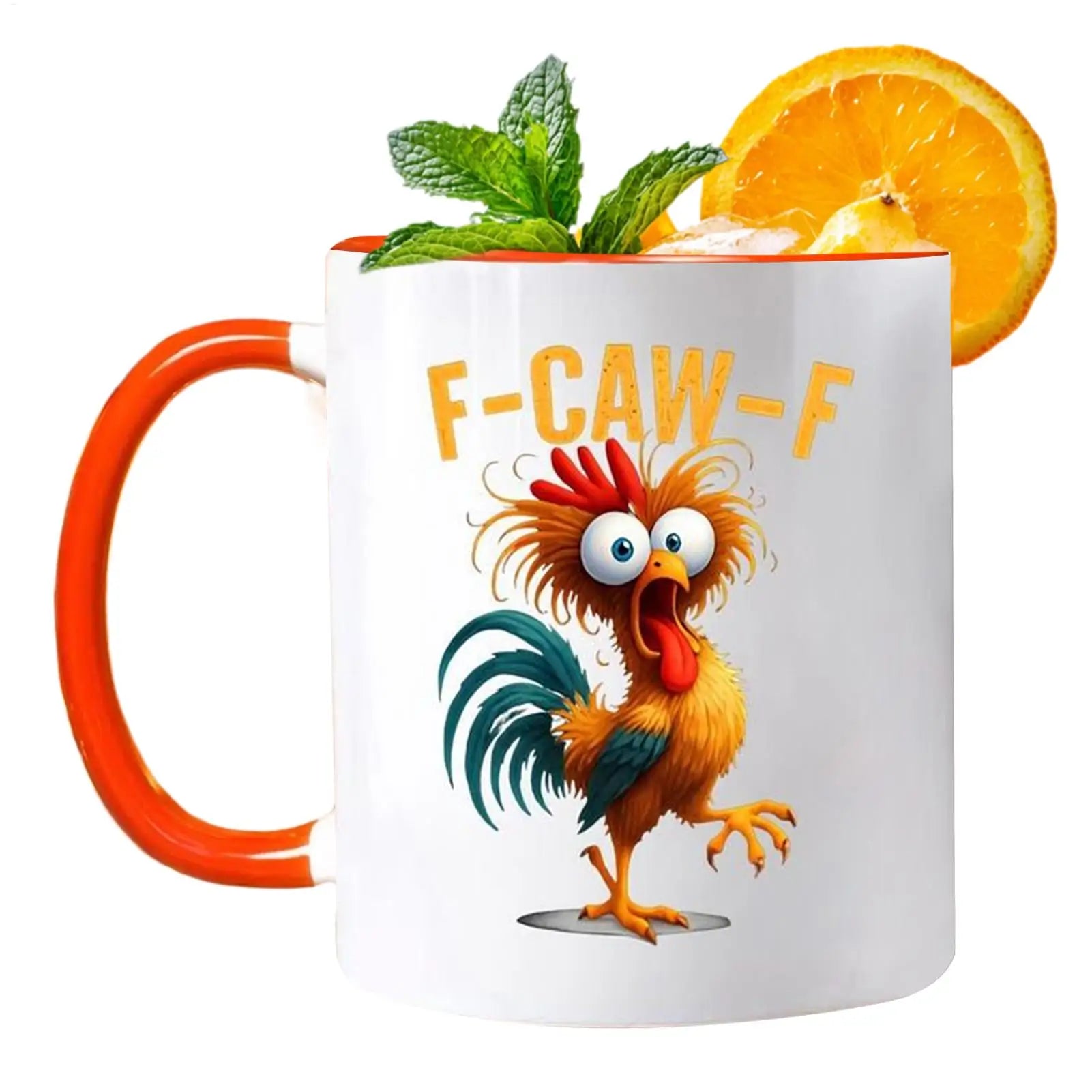 Coffee Mug Ceramic Funny F-Caw-F Chicken FCAWF Coffee Cup Mugs Farmhouse Themed Mug Animal Tea Cup Christmas Gift For Friends