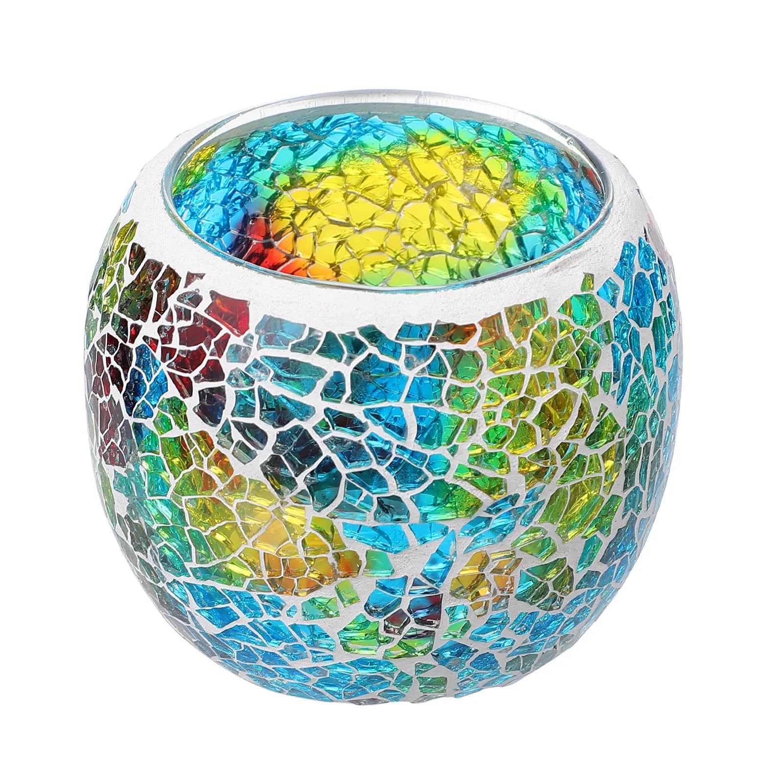 Mosaic Holder Vintage Home Decor Glass Candlestick Household Tea Light Holders