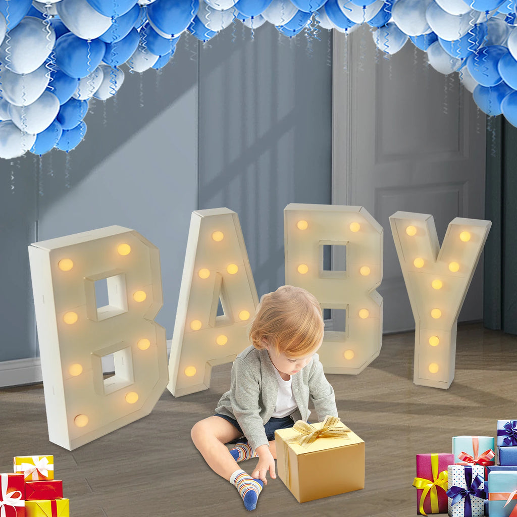 Light Up Letters Party Decoration Led Letter Lights Led Letter Light White For Baby Birthdays, Baby Showers, New Year, Family