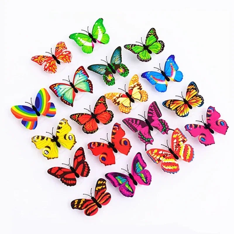 3D Wall Sticker Wallpaper Self-Adhesive Butterfly Stickers Lamps Panel for Living Room Bedroom Bathroom Home Decoration DIY Gift
