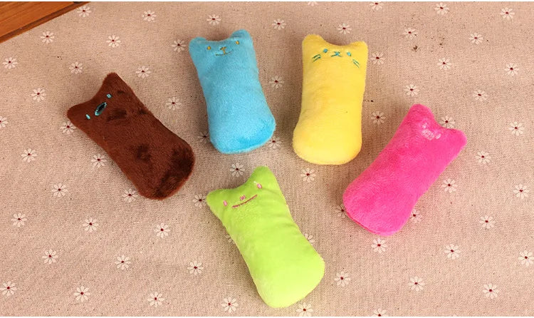 Pet Thumb Expressions Interactive Plush Cat Toy, Paper Chewing Teeth Grinding Anti Bite Toy, Contains Catgrass and Catnip