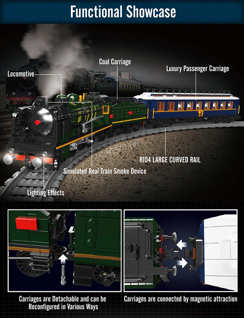 Mould King 12025 Technical Train Toys The Motorized French Railways SNCF 231 Steam Locomotive Building Block Kids Christmas Gift