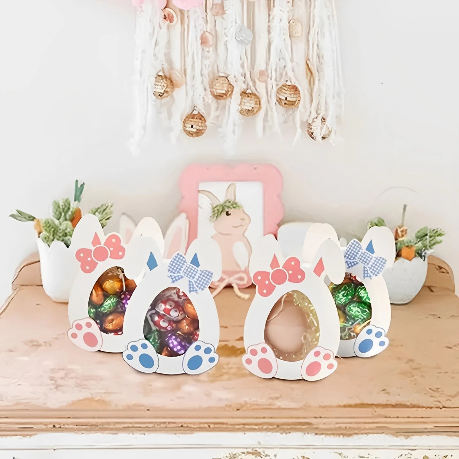 Easter Decorative Candy Box Unique Candy Storage Holder Festive Decoration Suitable for School Office MIAO-US