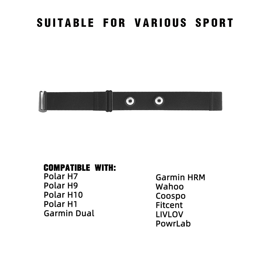 Heart Rate Monitor Replacement Sensor Band Belt Soft Fitnesss Chest Band Chest Monitor Strap Compatible with Polar Garmin Magene