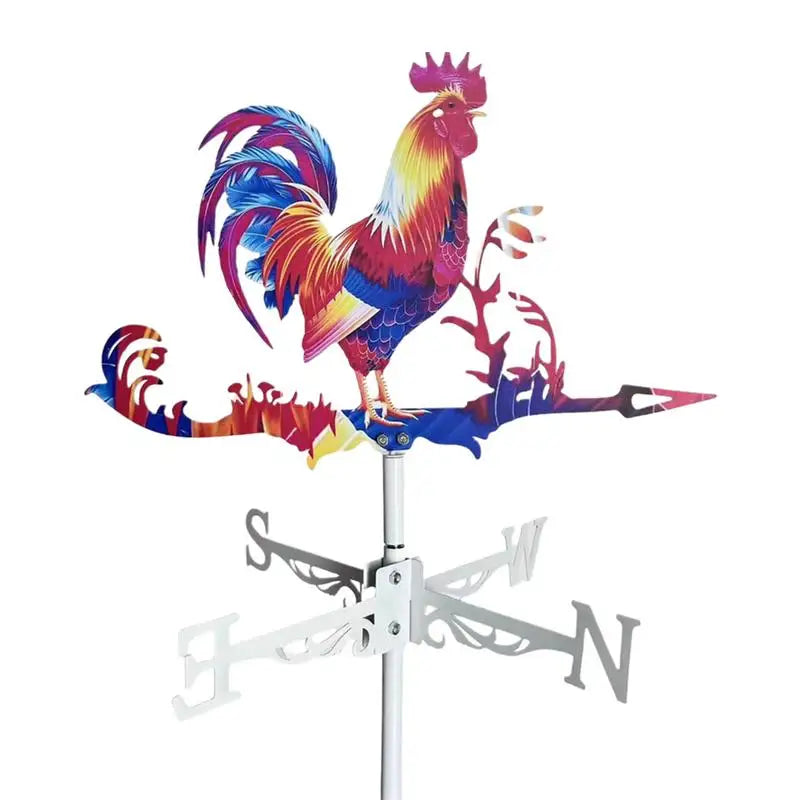 Outdoor Rooster Wind Indicator Colorful Rooster Decorations Animals Garden Weathervanes Wind Spinner for Garden Farmhouse