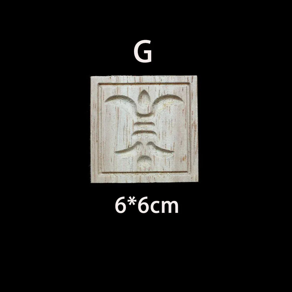Unique Natural Floral Wood Carved Onlays and Appliques Wood Figurines for Decor Home Decoration Accessories wood furniture decal