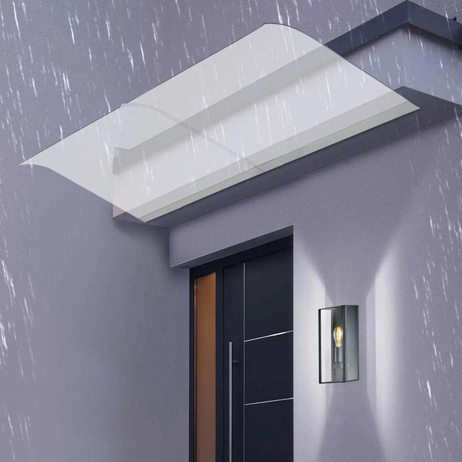 Clear Rain Shelter Cover,PET Rust-Resistant Window Wall Mounted Awning Front Door Canopy,for Entrances,Bike,Gazebos,Balcony