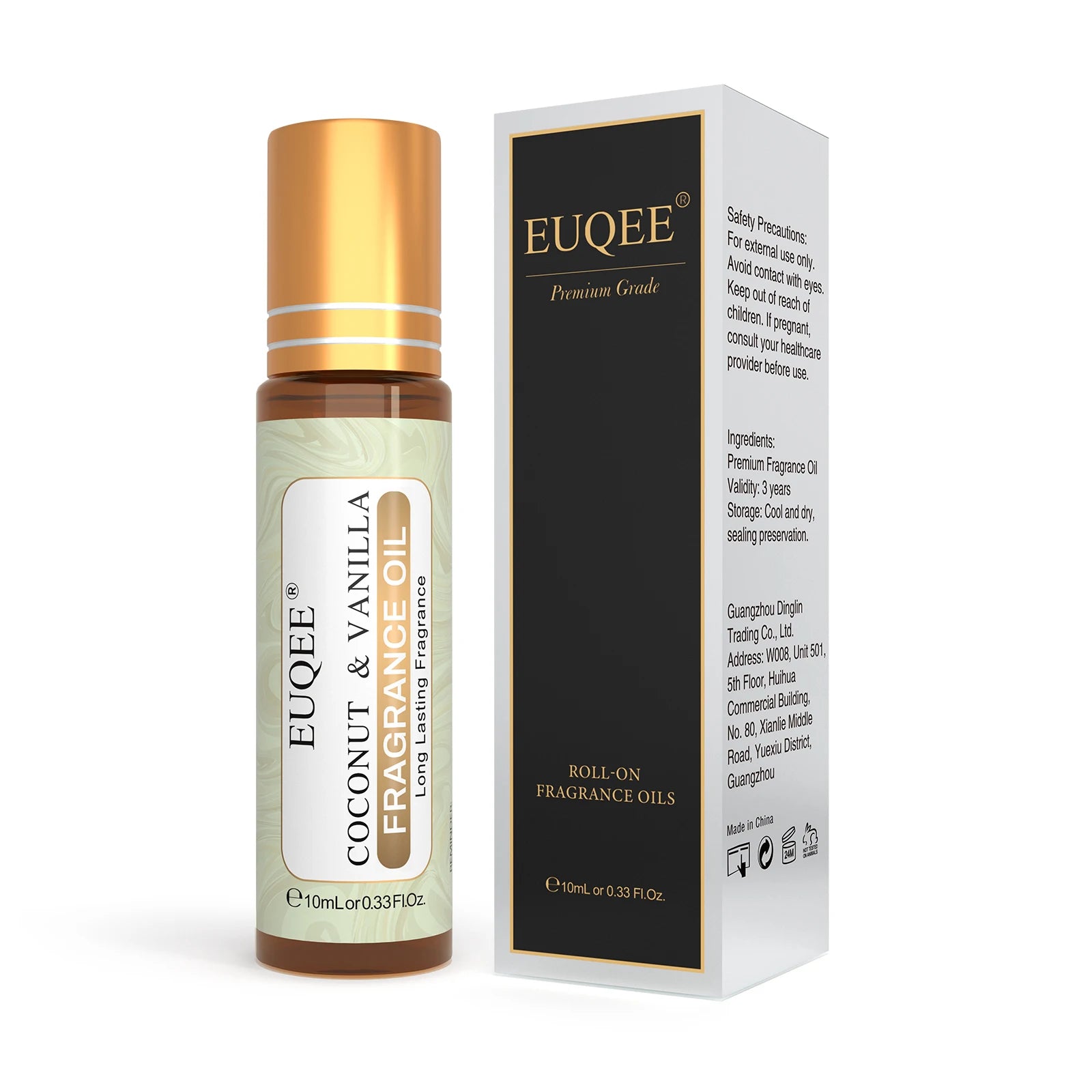 EUQEE 10ml Roller Smear Fragrance Oil For Women Fresh Line Coconut Vanilla Angel for Aromatherapy,Diy Soap,Candle making