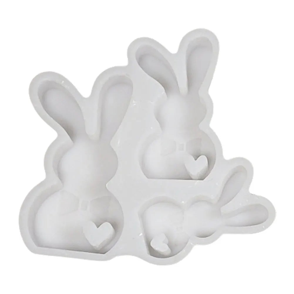 Easter Bunny Concrete Molds Cute Rabbit Gypsum Molds Plaster Mold for Easter Table Decor