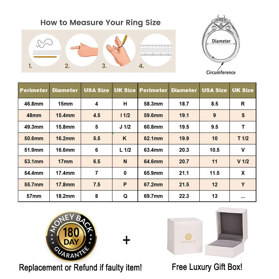 Newshe 925 Silver Wedding Bands for Women Princess AAAAA Cubic Zircon Diamond Stackable Eternity Finger Rings Quality Jewelry