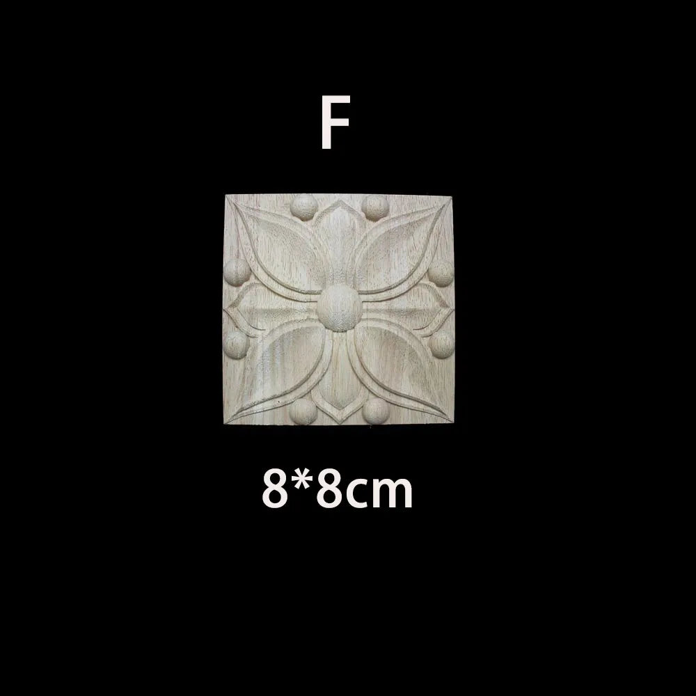 Unique Natural Floral Wood Carved Onlays and Appliques Wood Figurines for Decor Home Decoration Accessories wood furniture decal