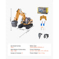SucceBuy 2.4G Remote Control Excavator Dump Truck 3 in 1 RC Model Car Digger Toy with Light & Sound Construction Vehicle for Kid