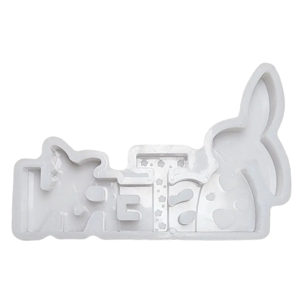 Easter Bunny Concrete Molds Cute Rabbit Gypsum Molds Plaster Mold for Easter Table Decor