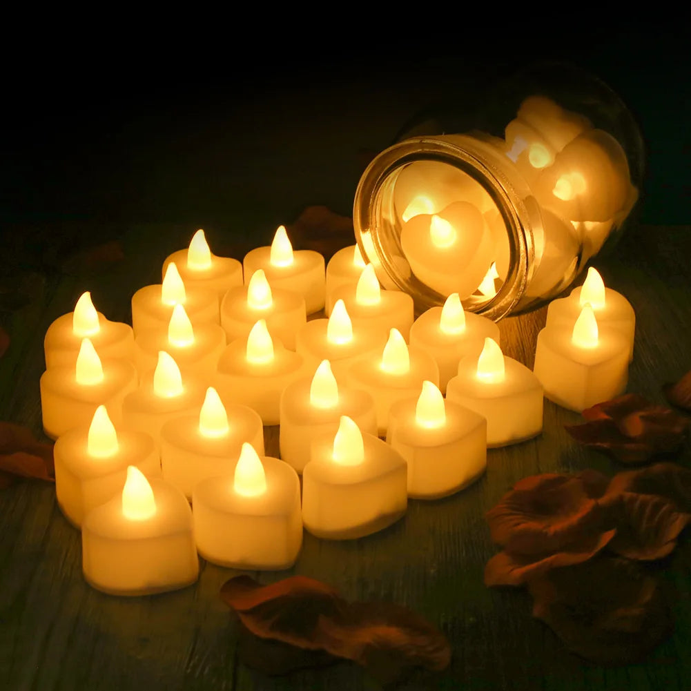Flameless Tea Light Candles Battery Operated Votive LED Tealights with Paper Lampshade for Wedding Valentine Halloween Christmas