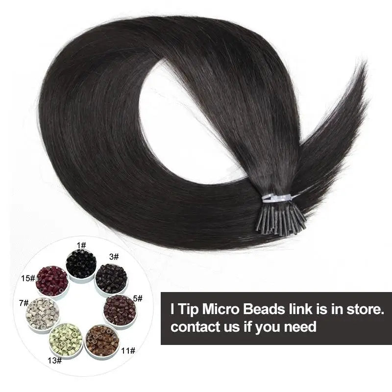 MRS HAIR I Tip Hair Extensions Real Human Hair Pre Bonded Micro Beads Hair Capsules Microlink Capsules Hair