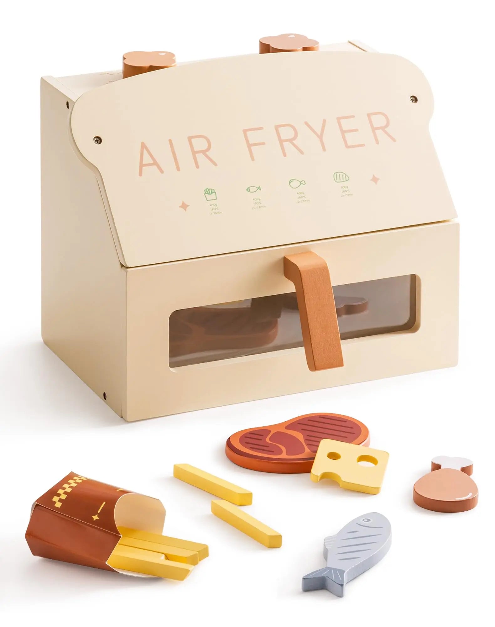 ROBOTIME ROBUD Play Kitchen Wooden Pretend Play Refrigerator Accessories Set for Boys Girls Children Ages 3+