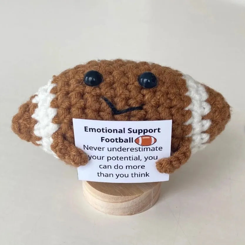 Crochet Ball Emotional Support Positive Crochet Doll Funny Gifts for Boyfriends Emotional Support Kintted Doll
