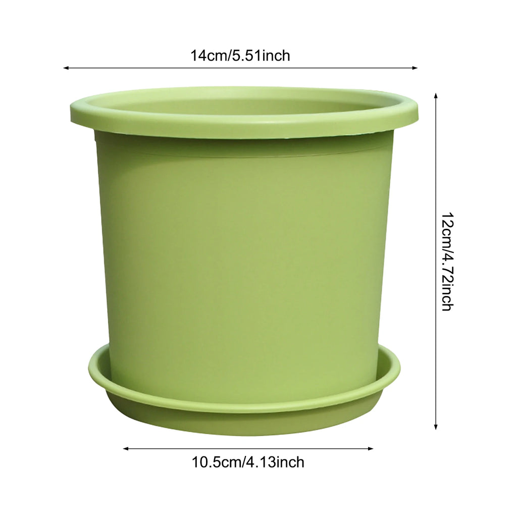 Thickened Resin Flowerpot With Tray Big Vase Rose Hydrangea Planting Pot Home Balcony Decoration Four Seasons Gardening Supplies